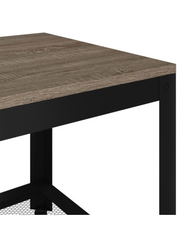 Table basse Gris et noir 90x45x45 cm MDF et fer