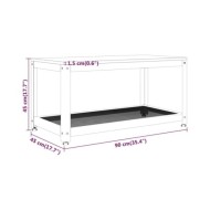 Table basse Gris et noir 90x45x45 cm MDF et fer