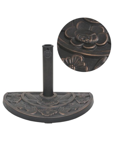 Socle de parasol en résine demi-cercle Bronze 9 kg