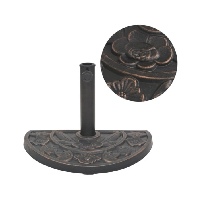 Socle de parasol en résine demi-cercle Bronze 9 kg
