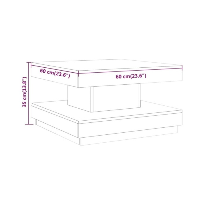 Table basse Gris 60x60x35 cm MDF