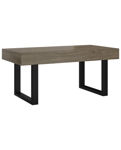 Table basse Gris et noir 90x45x40 cm MDF et fer