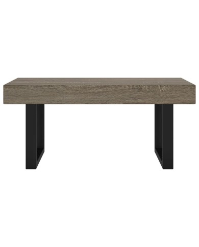 Table basse Gris et noir 90x45x40 cm MDF et fer