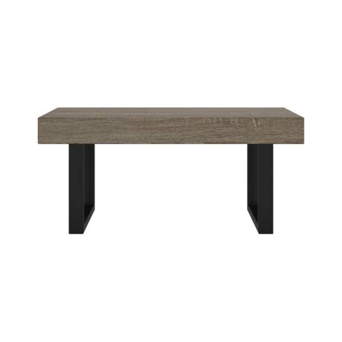 Table basse Gris et noir 90x45x40 cm MDF et fer