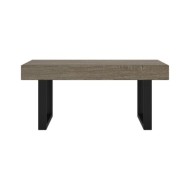 Table basse Gris et noir 90x45x40 cm MDF et fer