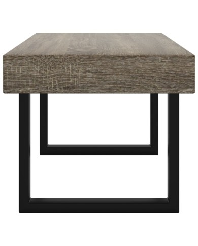 Table basse Gris et noir 90x45x40 cm MDF et fer
