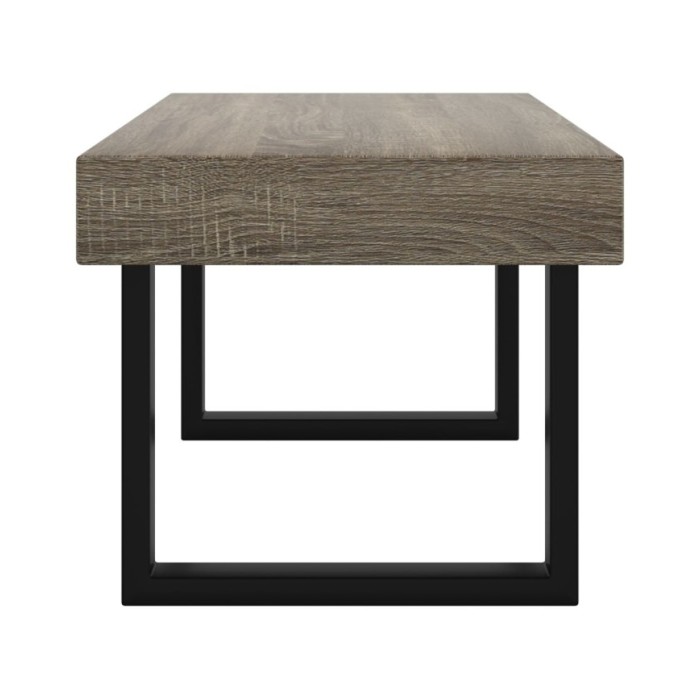 Table basse Gris et noir 90x45x40 cm MDF et fer