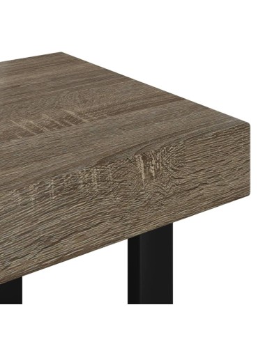 Table basse Gris et noir 90x45x40 cm MDF et fer