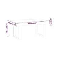 Table basse Gris et noir 90x45x40 cm MDF et fer