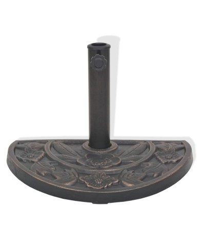 Socle de parasol en résine demi-cercle Bronze 9 kg