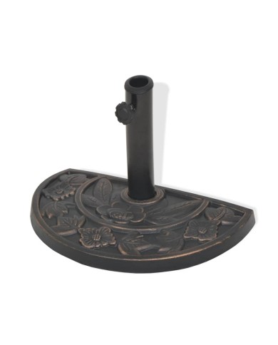 Socle de parasol en résine demi-cercle Bronze 9 kg