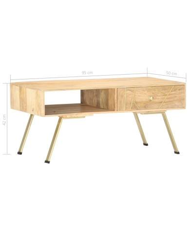 Table basse 95x50x42 cm Bois de manguier massif