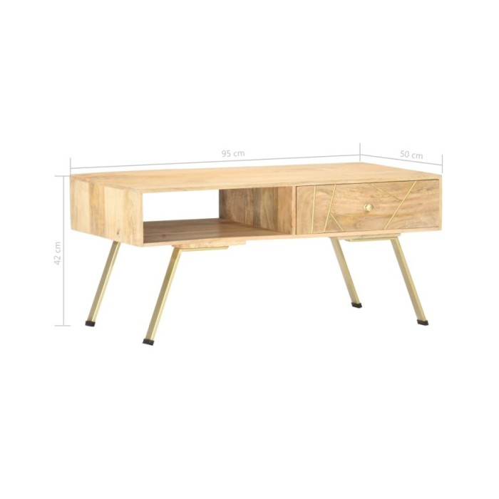 Table basse 95x50x42 cm Bois de manguier massif