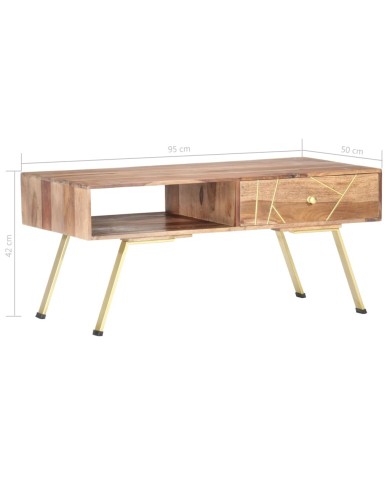 Table basse 95x50x42 cm Bois massif