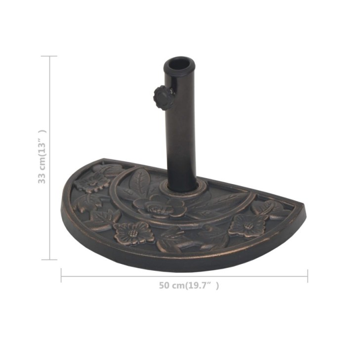 Socle de parasol en résine demi-cercle Bronze 9 kg