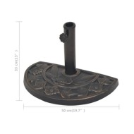 Socle de parasol en résine demi-cercle Bronze 9 kg