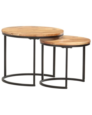 Tables gigognes 2 pcs Bois d'acacia massif