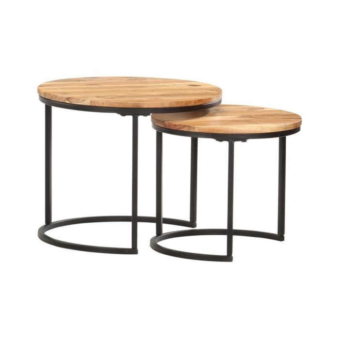 Tables gigognes 2 pcs Bois d'acacia massif