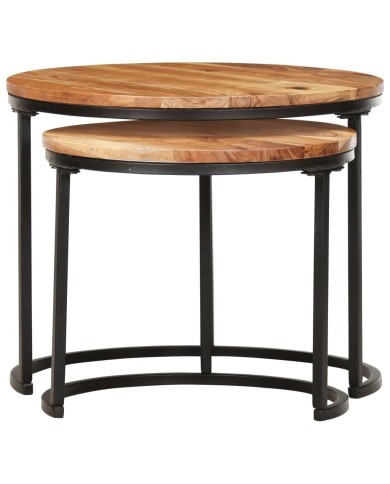Tables gigognes 2 pcs Bois d'acacia massif