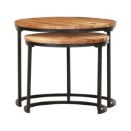Tables gigognes 2 pcs Bois d'acacia massif