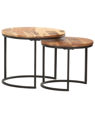 Tables gigognes 2 pcs Bois d'acacia massif
