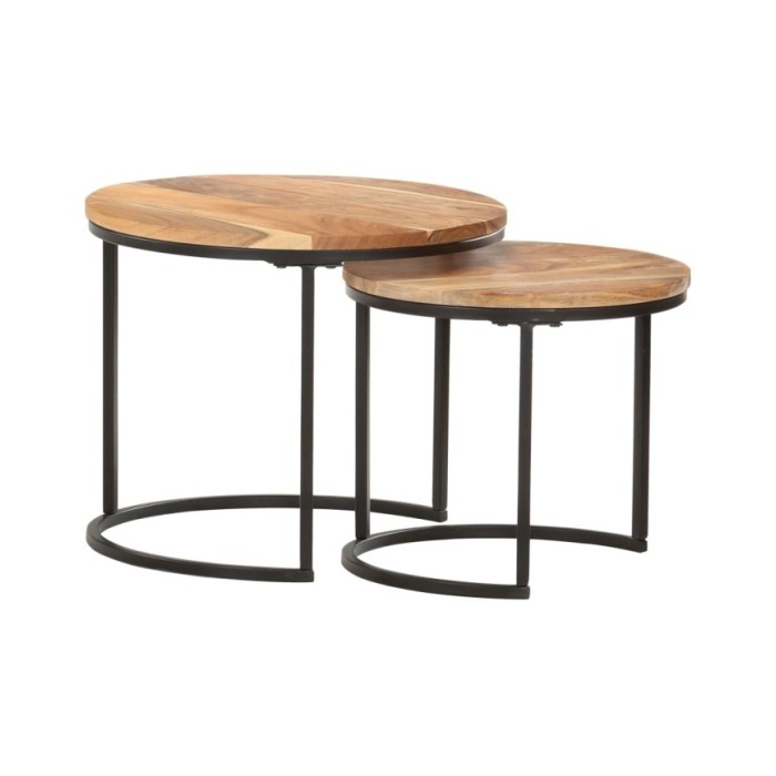 Tables gigognes 2 pcs Bois d'acacia massif