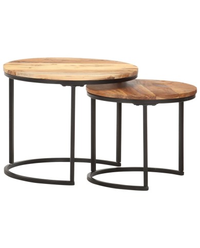 Tables gigognes 2 pcs Bois d'acacia massif