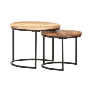 Tables gigognes 2 pcs Bois d'acacia massif