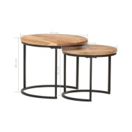 Tables gigognes 2 pcs Bois d'acacia massif