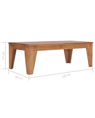 Table basse 120x60x40 cm Bois de teck solide