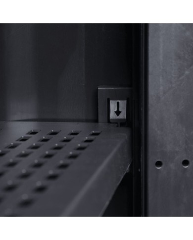 Armoire de rangement de jardin avec 2 étagères Noir et gris