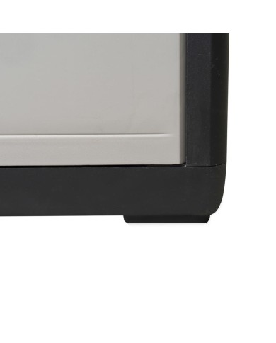 Armoire de rangement de jardin avec 2 étagères Noir et gris