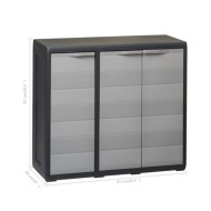 Armoire de rangement de jardin avec 2 étagères Noir et gris