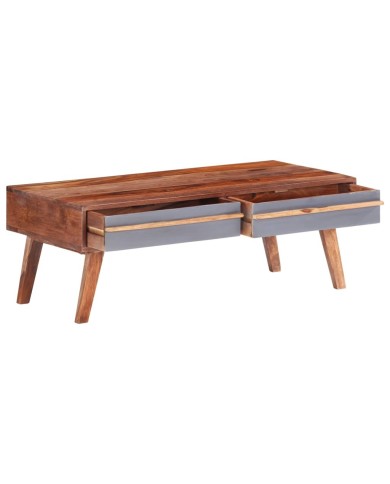 Table basse Gris 110x50x40 cm Bois massif
