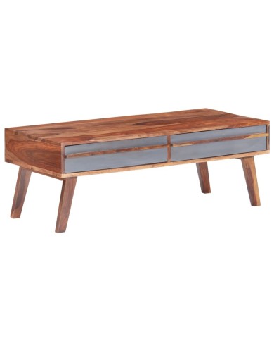 Table basse Gris 110x50x40 cm Bois massif