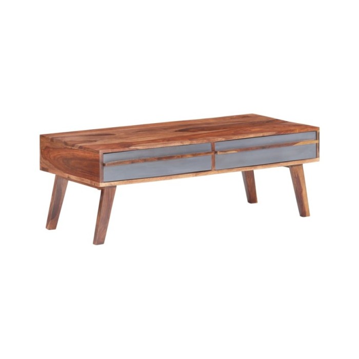 Table basse Gris 110x50x40 cm Bois massif
