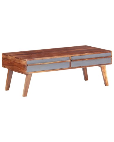 Table basse Gris 110x50x40 cm Bois massif