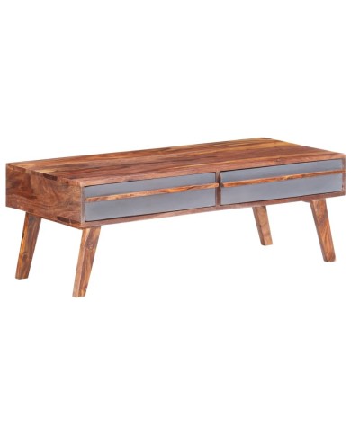 Table basse Gris 110x50x40 cm Bois massif