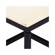 Table basse Blanc 40x40x35 cm Pierre véritable texture marbre
