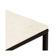 Table basse Blanc 40x40x35 cm Pierre véritable texture marbre