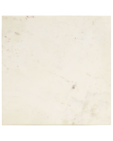 Table basse Blanc 40x40x35 cm Pierre véritable texture marbre