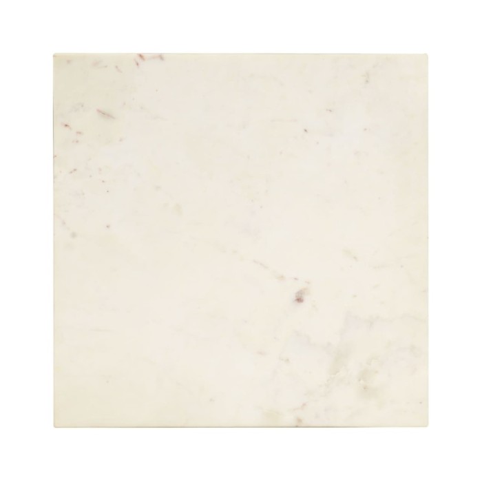 Table basse Blanc 40x40x35 cm Pierre véritable texture marbre