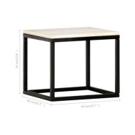 Table basse Blanc 40x40x35 cm Pierre véritable texture marbre
