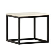Table basse Blanc 40x40x35 cm Pierre véritable texture marbre