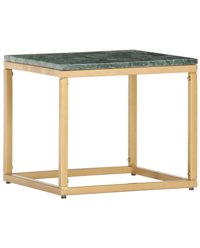 Table basse Vert 40x40x35 cm Pierre véritable et texture marbre