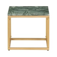 Table basse Vert 40x40x35 cm Pierre véritable et texture marbre