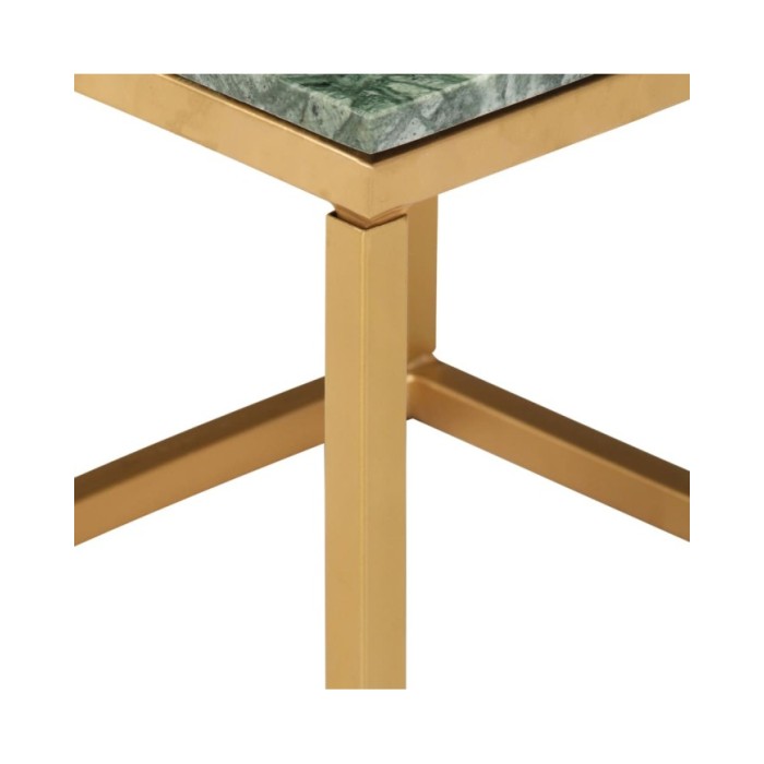Table basse Vert 40x40x35 cm Pierre véritable et texture marbre