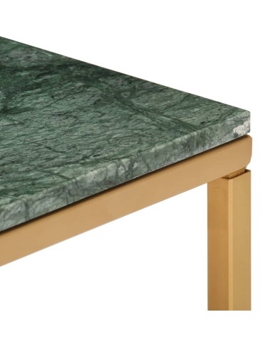 Table basse Vert 40x40x35 cm Pierre véritable et texture marbre