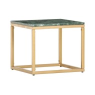 Table basse Vert 40x40x35 cm Pierre véritable et texture marbre