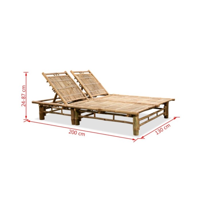 Chaise longue pour 2 personnes Bambou